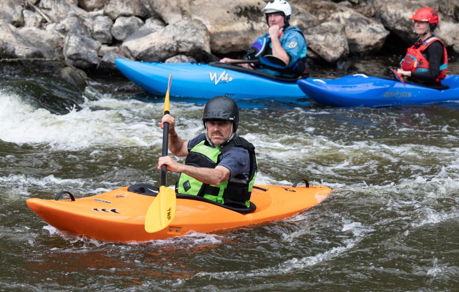 Paddler auf der Eger bei Karlsbad