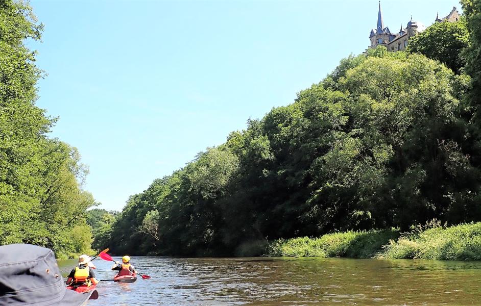Paddler auf der Saale bei Rudolstadt Thüringen