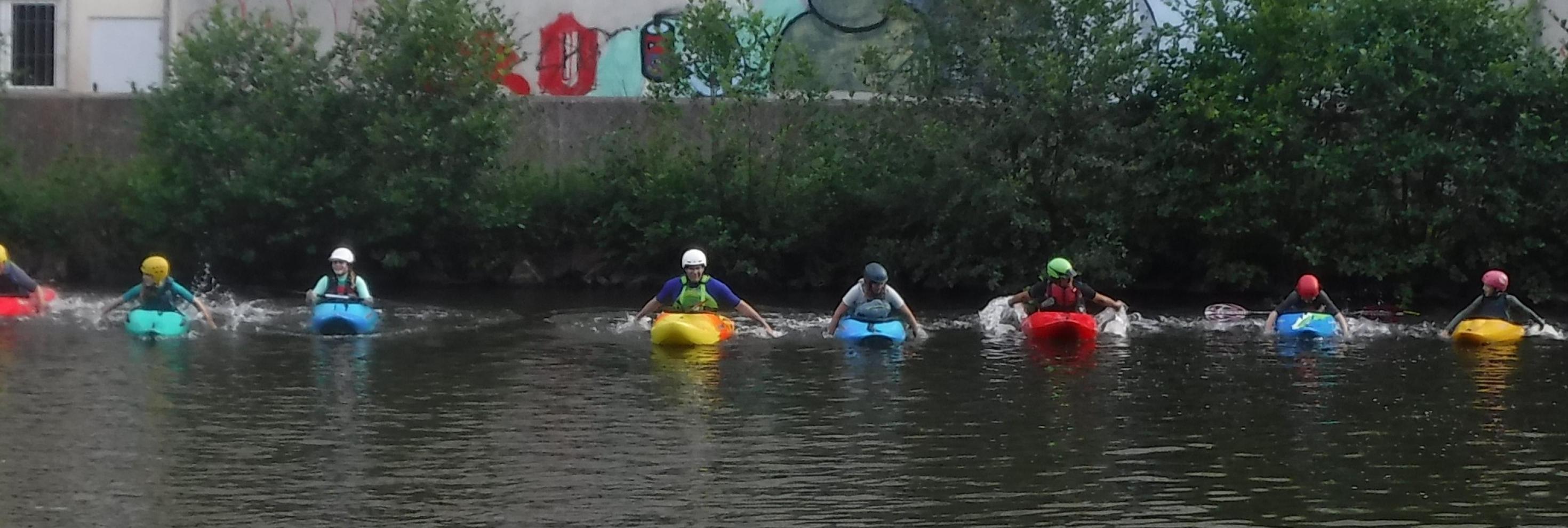 Paddler auf der Saale Lange Reihe