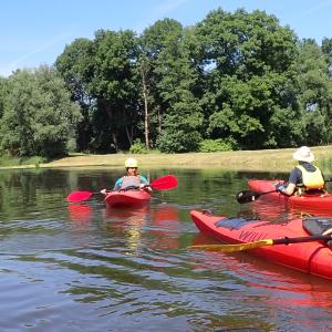 Paddler auf der Saale bei Rudolstadt Thüringen